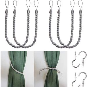 Bel Avenir silver curtain rope tiebacks set of 4